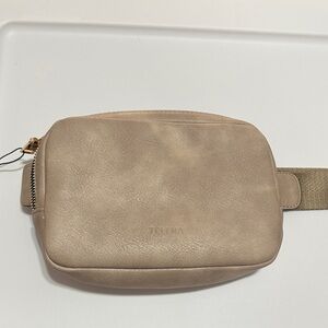 Taupe Leather Belt Bag